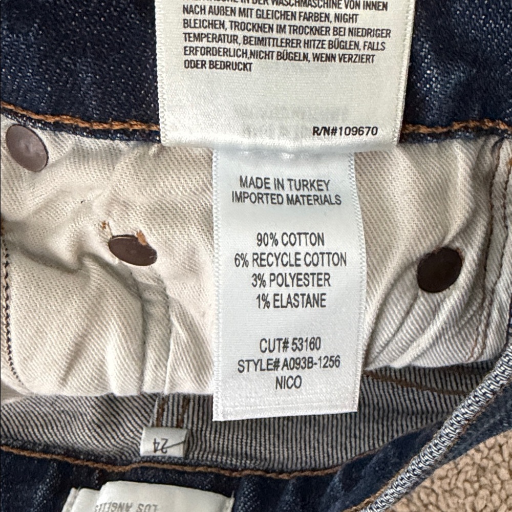 AGOLDE Nico High Rise Slim Fit Jeans Dark Wash Size 24 - Picture 6 of 6